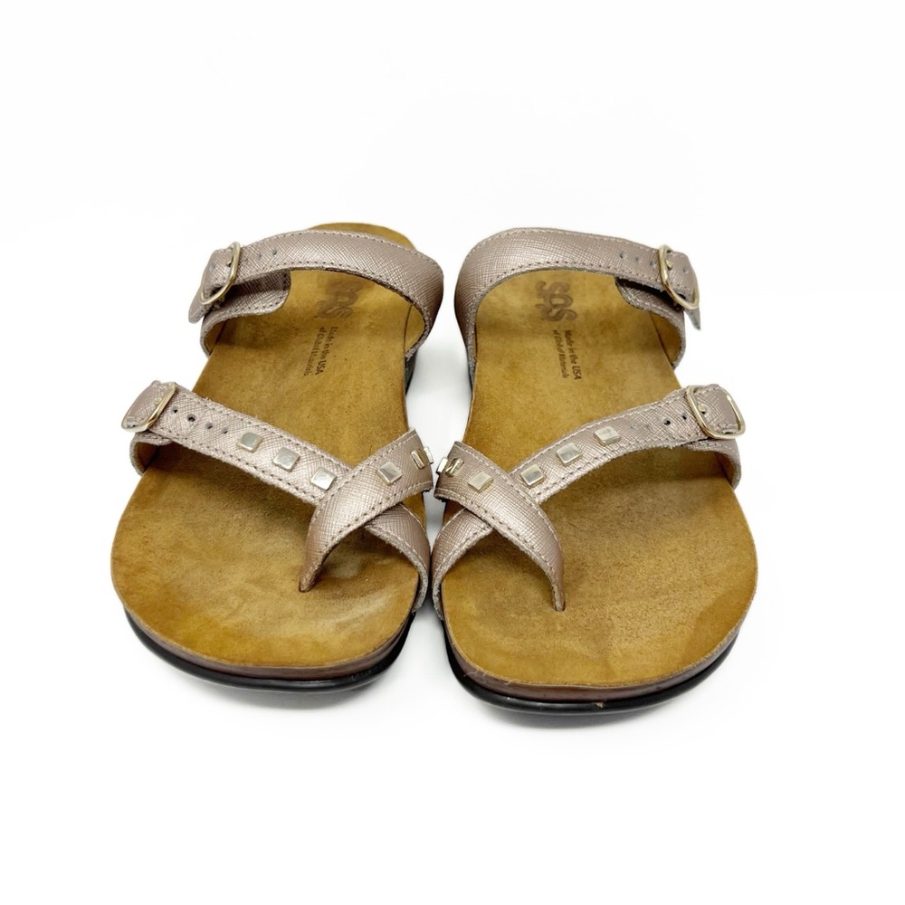 SOLD! SAS Jett Metallic Gold Studded Slip on Sandals Comfort Slip on Size 8M - Picture 8 of 12